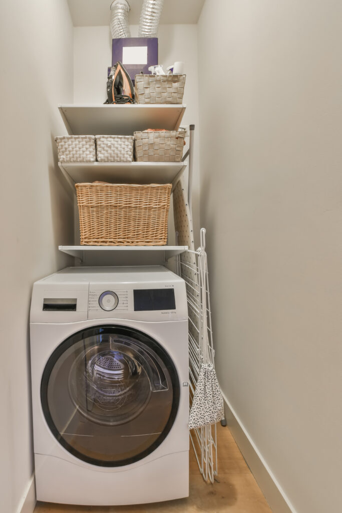 A clean and tidy Laundry room is a good example of a Decluttering Challenge