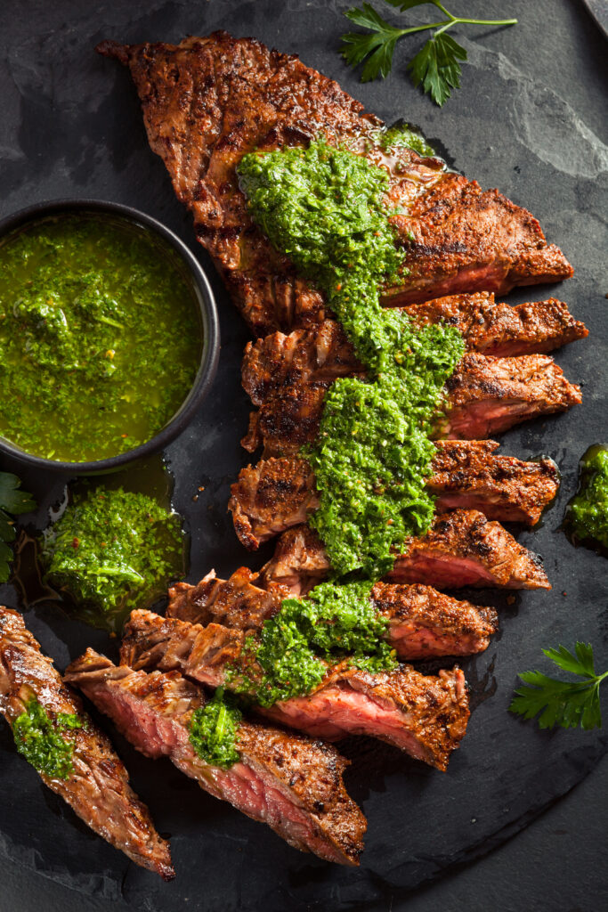 grill meats and chimichurri sauce is the perfect combo!